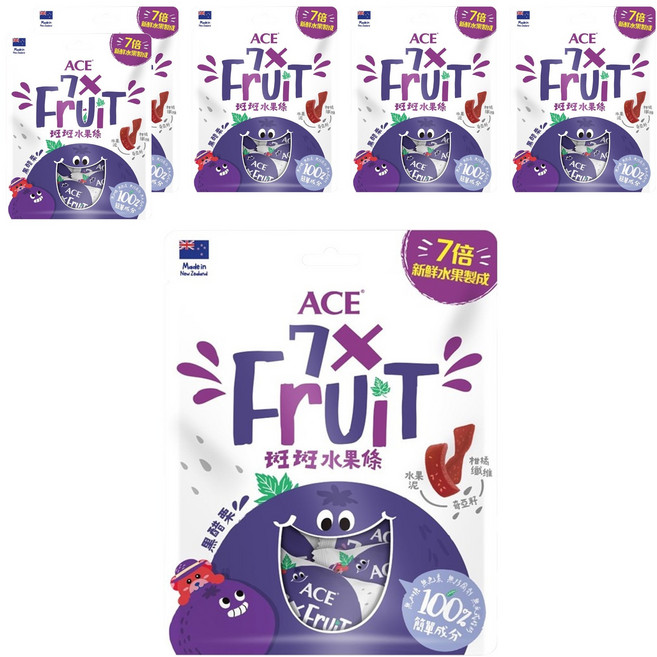 ACE 斑斑水果條 紐西蘭水果(黑醋栗 + 奇牙籽), 90g, 6袋