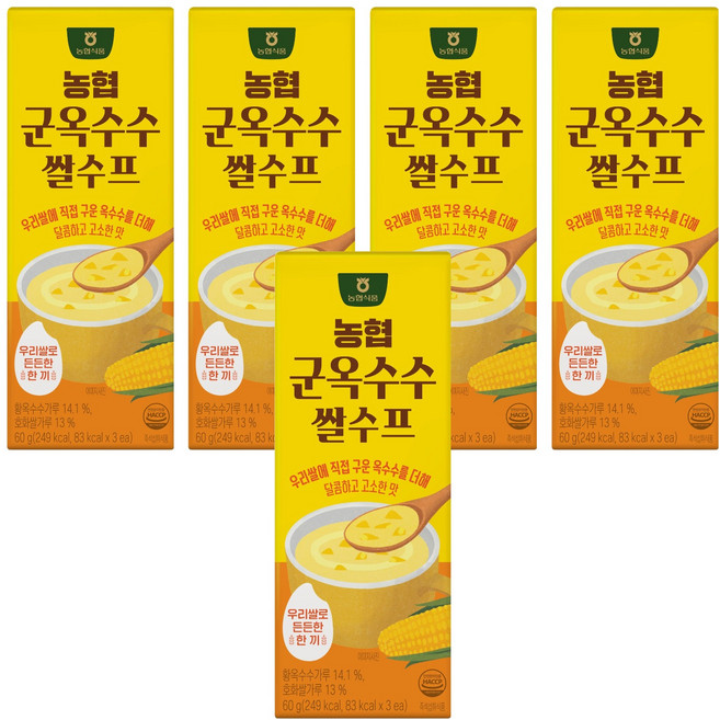농협식품 군옥수수 쌀스프 3p, 5개, 60g