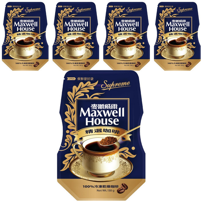 Maxwell House 麥斯威爾 精選咖啡環保包, 150g, 1入, 5包