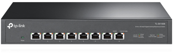 tp-link 8埠 10G 商用桌上型/機架裝載型交換器, 1個, TL-SX1008 v3