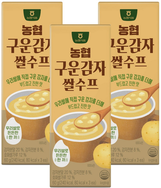 농협식품 구운감자 쌀수프, 60g, 3개
