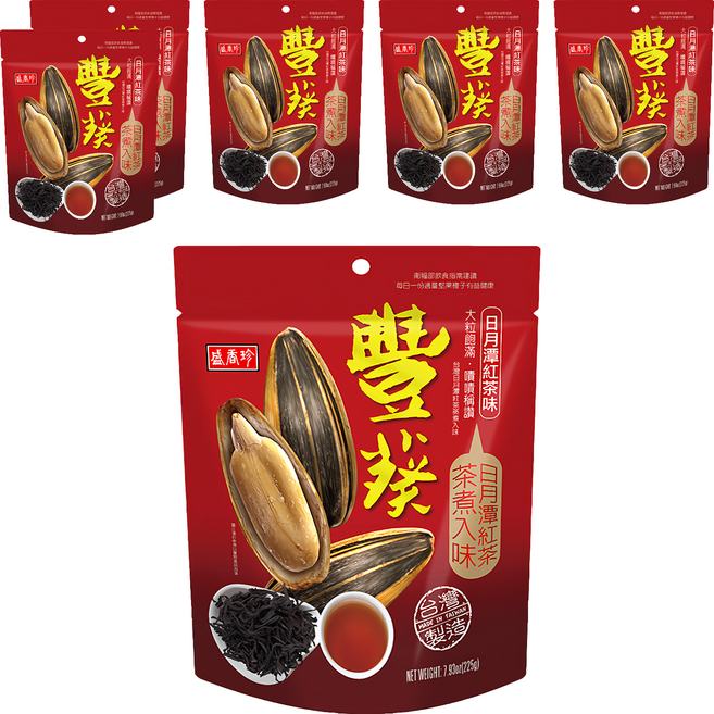 盛香珍 豐葵香瓜子 日月潭紅茶風味, 225g, 6包