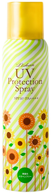 LISHAN 台灣公司貨 防曬噴霧 草本精油 SPF50+ PA++++ 黃色, 100g, 1瓶