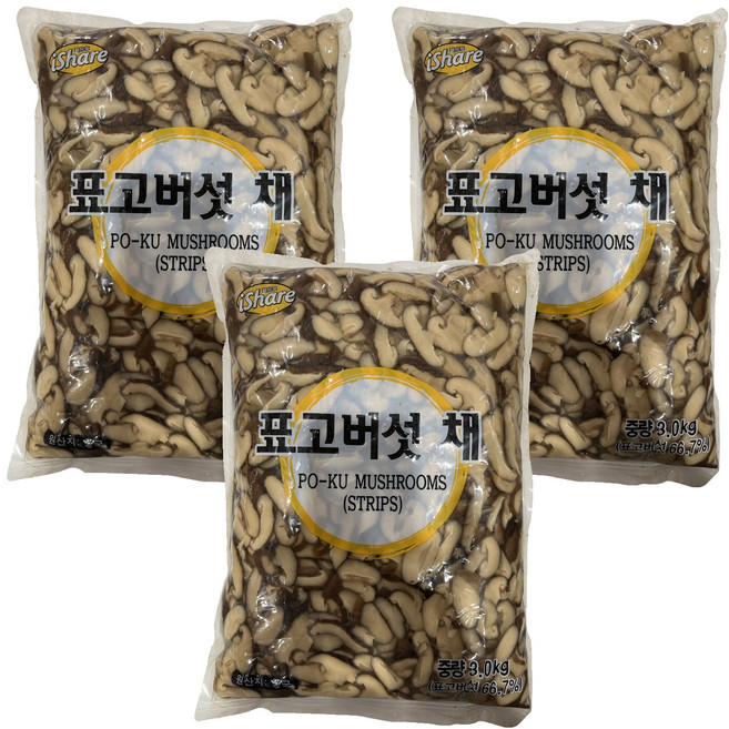 청은 표고버섯 채 파우치, 3kg, 3개