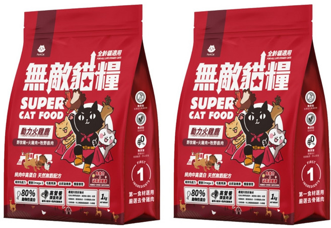 ParkCat 貓樂園 全齡貓 無穀天然高蛋白無敵貓糧, 1kg, 2袋, 動力火雞鹿