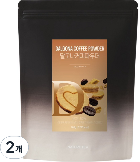 네이쳐티 달고나 커피 파우더, 2개, 1개입