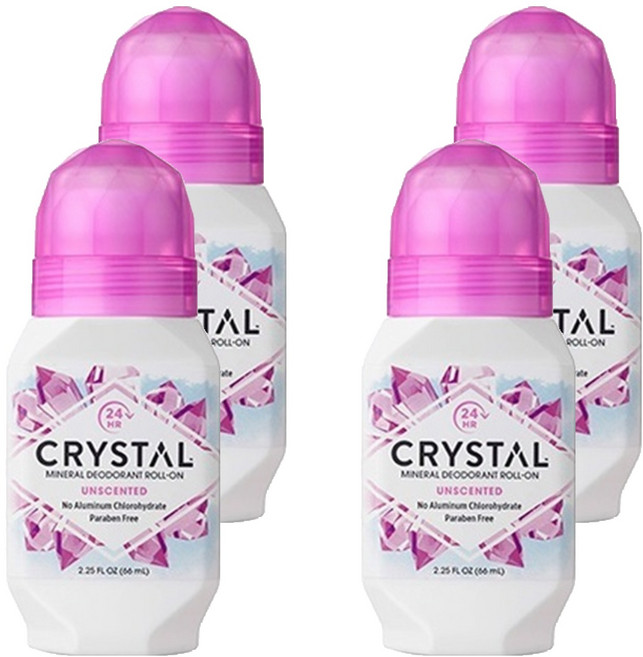 美國 CRYSTAL 礦物身體滾珠體香劑 無香, 66ml, 4個