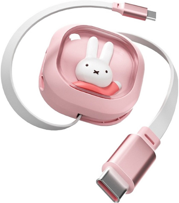 Mipow Miffy Type C-Type C 傳輸線 65W 480Mbps, 1.2m, 粉色, 1條