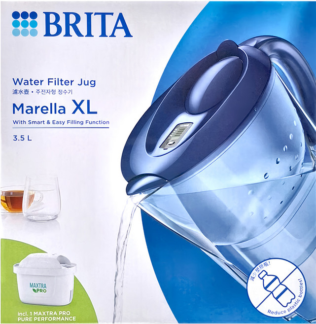 BRITA 台灣公司貨 Mxpro MARELLA濾水壺 3.5L, 藍色, 1個