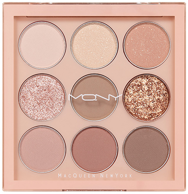 MACQUEEN NEWYORK 1001 Tone On Tone 專業九色眼影盤, Nude Mood, 1個