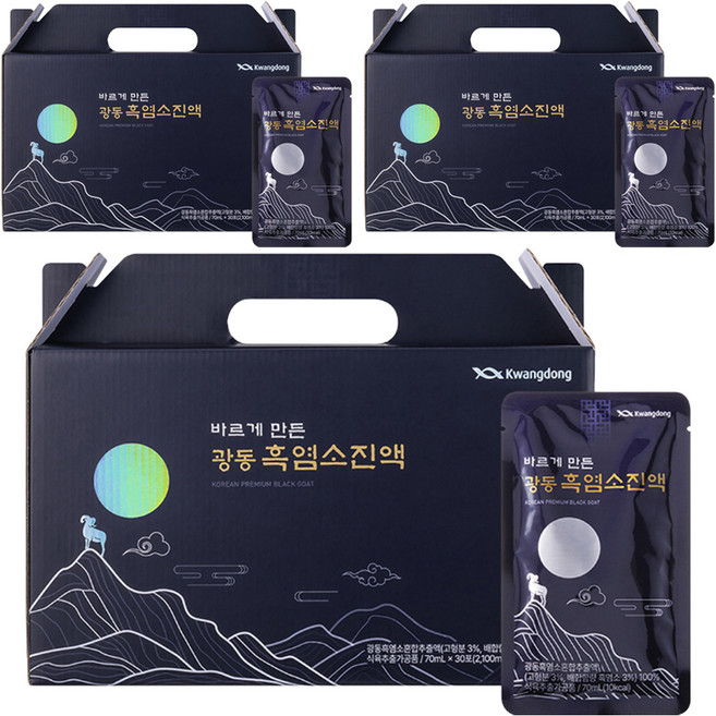 광동 흑염소진액, 2.1L, 3개
