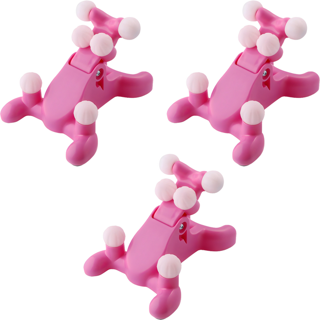 헬스퍼스트 만능 목마사지기, 3개, 핑크