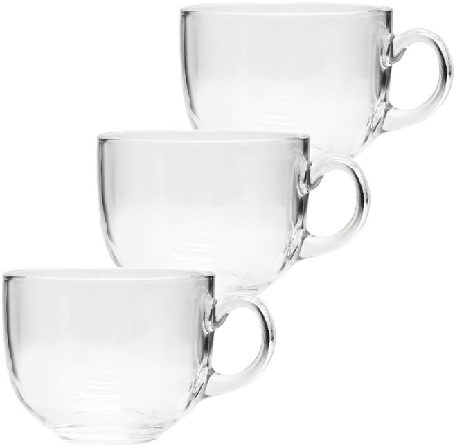 진글라스 JIN 내열유리 시리얼 머그컵 470ml, 3개