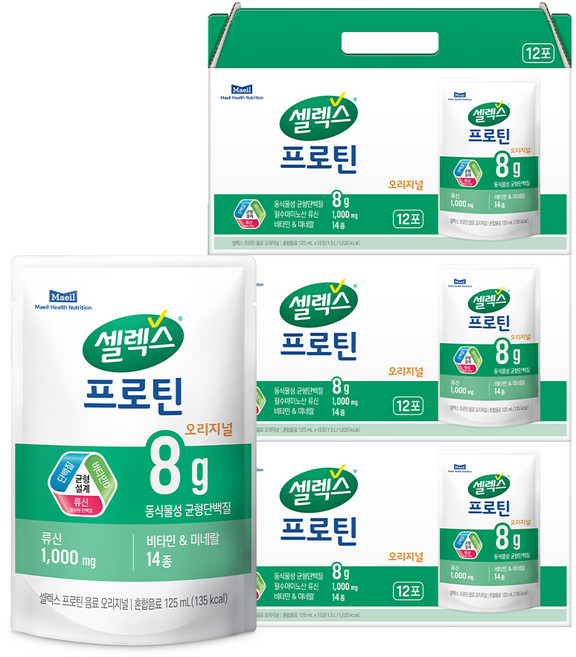 Selex 穀物蛋白飲 原味, 125ml, 36包