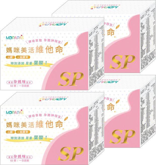 MDPAPA'S 媽咪美活維他命, 60顆, 0.6g, 4盒
