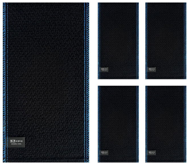 송월타월 때밀이 70, 블랙, 5개입, 1개