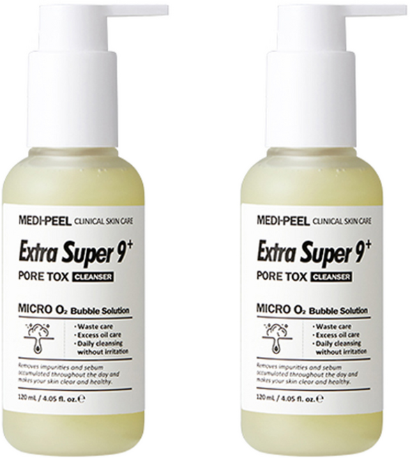 메디필 엑스트라 슈퍼 9 플러스 포어 톡스 클렌저, 120ml, 2개