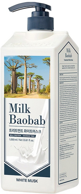 밀크바오밥 대용량 단백질 손상모 케어 트리트먼트 화이트머스크향, 1L, 1개