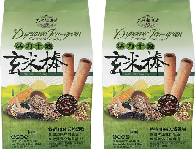 大地穀萊寶 活力十穀玄米棒, 180g, 2袋