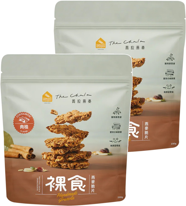 The Chala 蕎拉燕麥 裸食燕麥脆片 肉桂, 230g, 2包