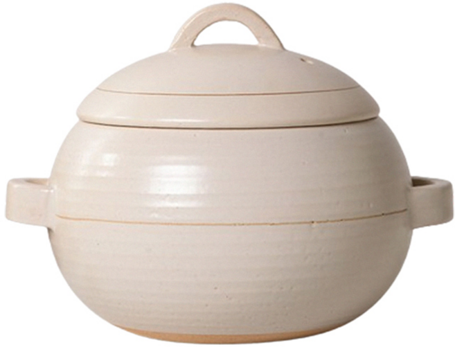 ONE TWO POT 萬土燒 日式球釜燉煮陶鍋 - 4500ml 適用於4-6人, 白色, 1個, 20cm