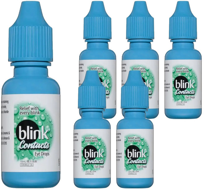 blink 冰藍 高水份隱形眼鏡濕潤液, 10ml, 6瓶