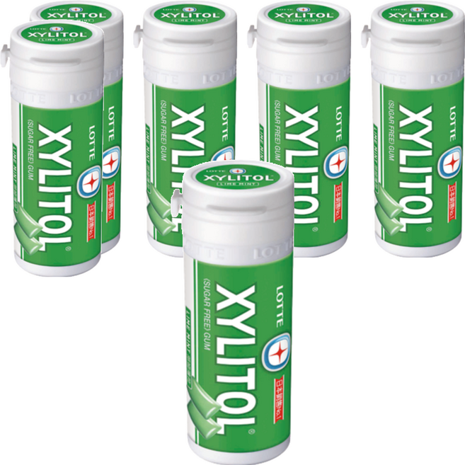 XYLITOL 木糖醇無糖口香糖 - 萊姆薄荷風味, 26.1g, 6罐