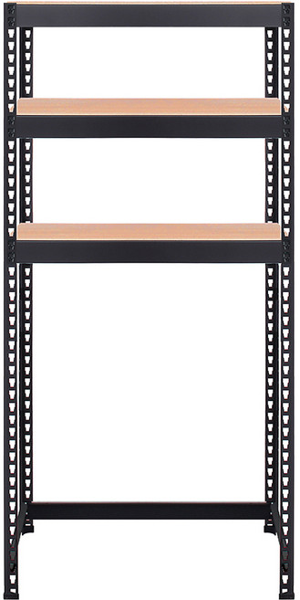 스피드랙 V2 선반 원기둥, 블랙 + 우드화이트, 3단