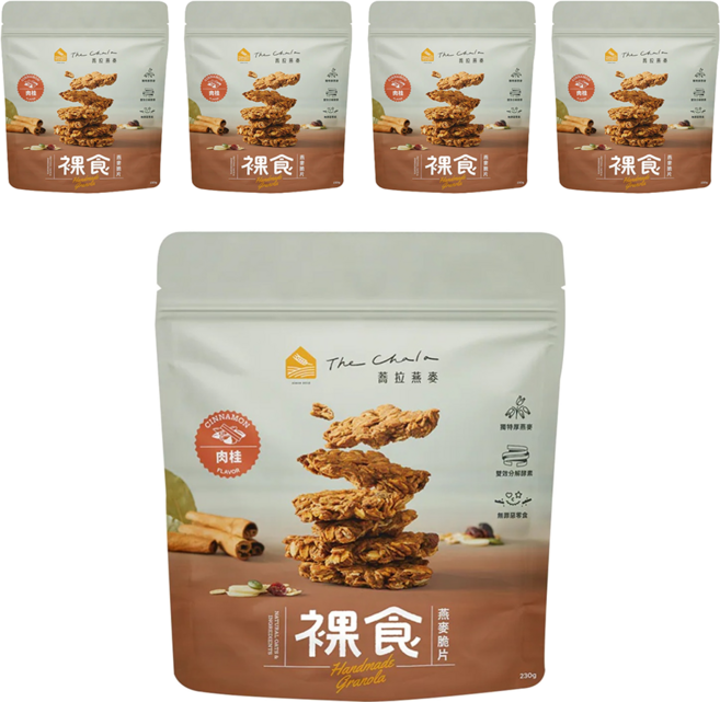 The Chala 蕎拉燕麥 裸食燕麥脆片 肉桂, 230g, 5包