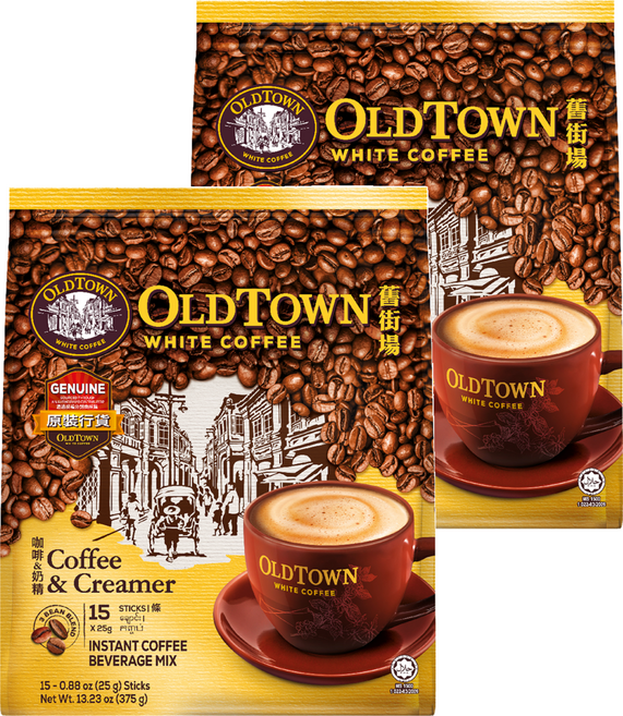 OLDTOWN WHITE COFFEE 舊街場白咖啡 咖啡&奶精 即溶咖啡飲品, 25g, 15條, 2袋