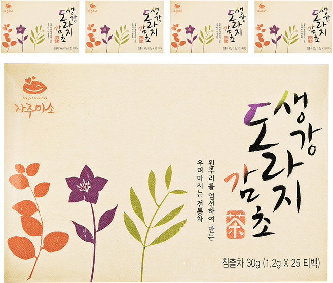 지산식품 생강도라지감초차, 1.2g, 25개입, 5개