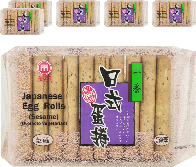 MICO Foodstuff 美可食品 日式蛋捲 蛋奶素 芝麻, 120g, 6包