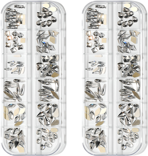 네일 풀스톤 파츠 12종 세트, 2개, 크리스탈모양