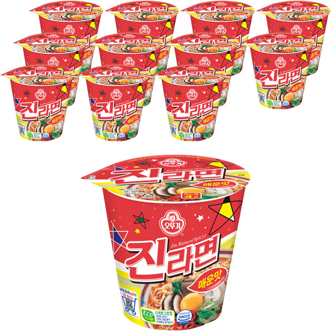 오뚜기 진라면 매운맛 컵 65g, 12개