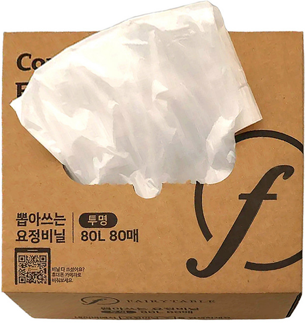 FAIRYTABLE 抽取式精靈塑膠袋 80入, 1盒, 80L