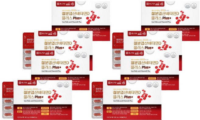 종근당 철분 엽산 비타민D 플러스, 60정, 8개