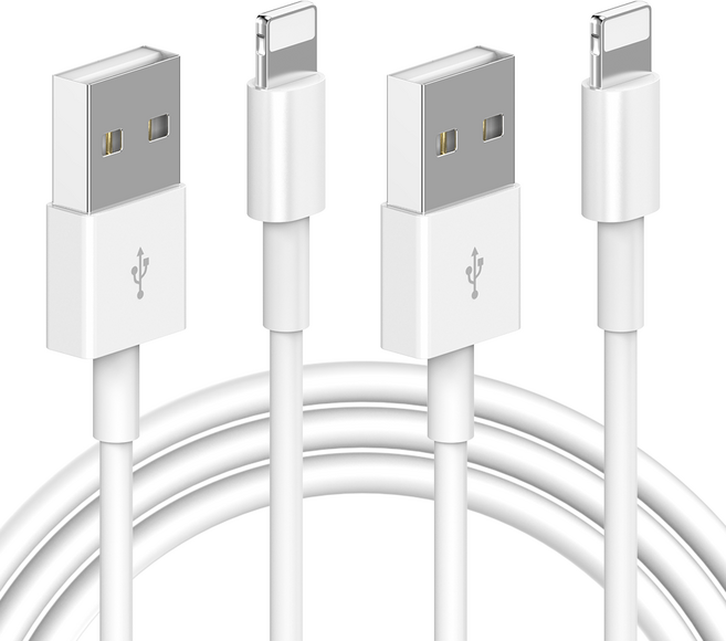 요거 아이폰 8핀 고속 충전 케이블, 2m, 화이트, 2개
