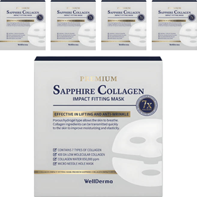 웰더마 프리미엄 사파이어 콜라겐 임팩트 피팅 마스크 25g, 4개입, 5개