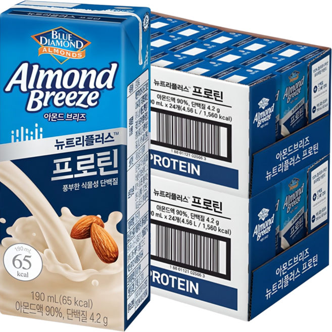 아몬드브리즈 뉴트리플러스 프로틴, 190ml, 48개