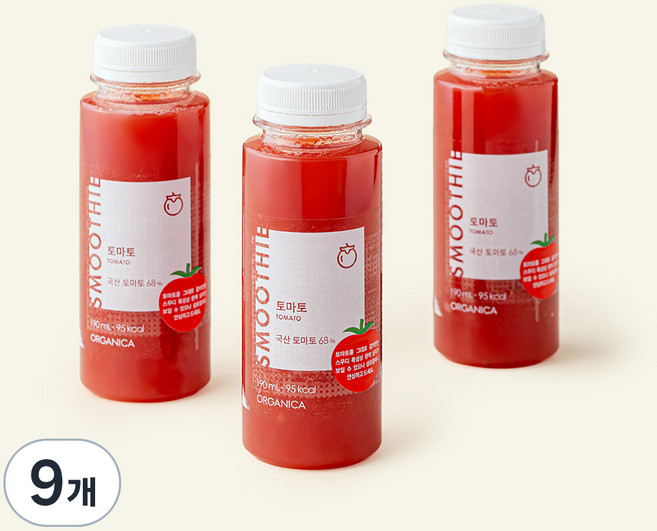올가니카 토마토 주스, 190ml, 9개