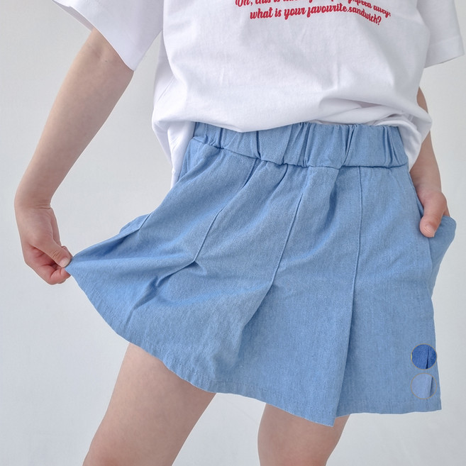 팬시 여아용 통기성 청치마바지