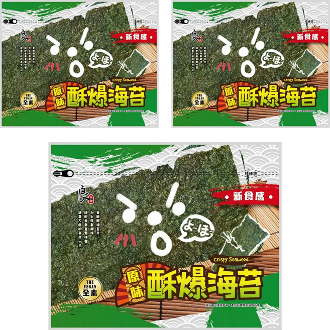 良澔 酥爆海苔 原味, 32g, 3包