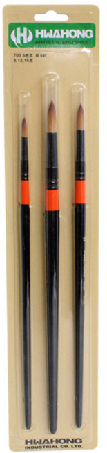 화홍 700 R 세트B 3종 수채화붓, 8호, 12호, 16호, 1세트