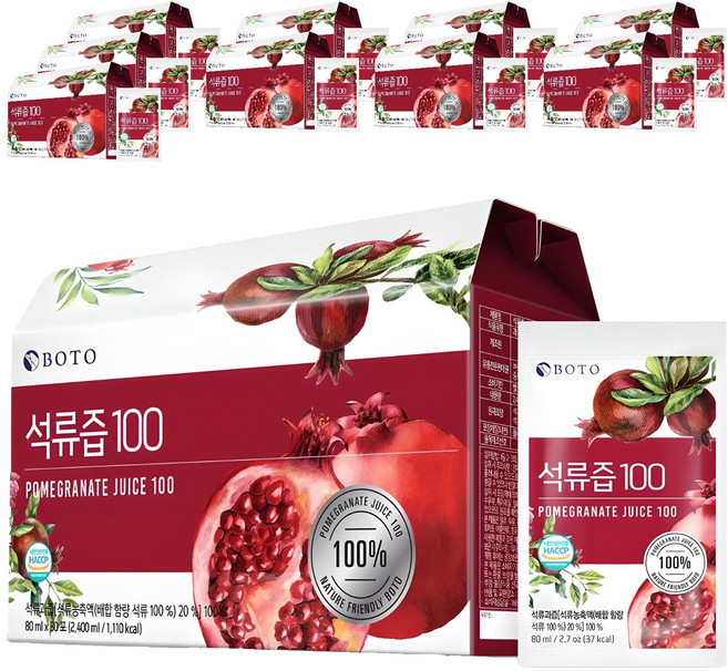 보뚜 석류즙 100, 80ml, 300개