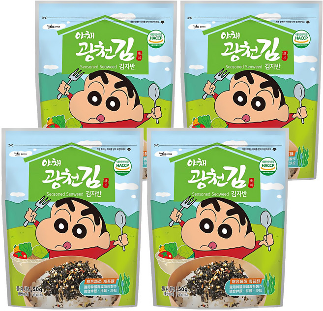 Baekje 百濟 蠟筆小新 綜合蔬菜海苔酥, 50g, 4包