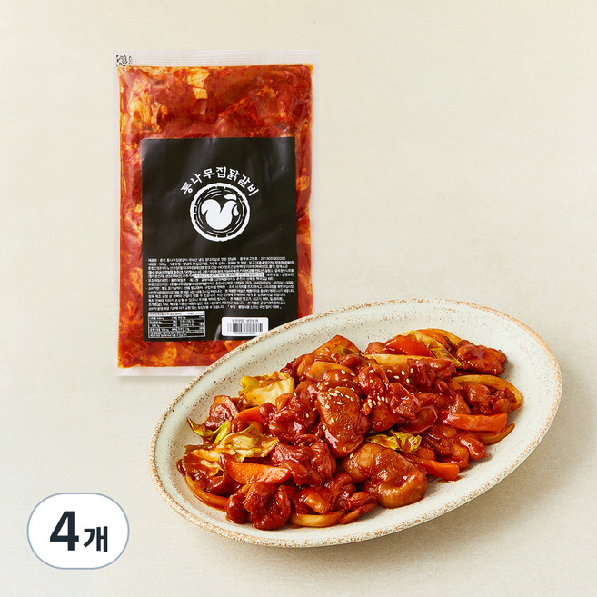 통나무집닭갈비 국내산 닭다리살로 만든 앙념육 (냉장), 500g, 4개
