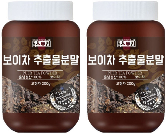 건강스토리 보이차 추출물 분말, 200g, 1개, 2개