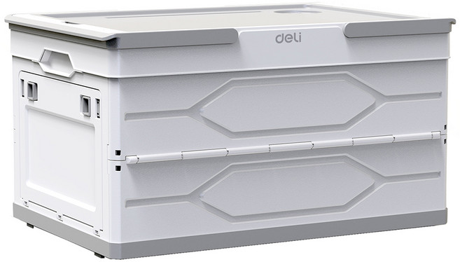 델리 휴대용 플라스틱 싱글 레이어 55L 공구보관 툴박스 화이트 DL884055, 1개