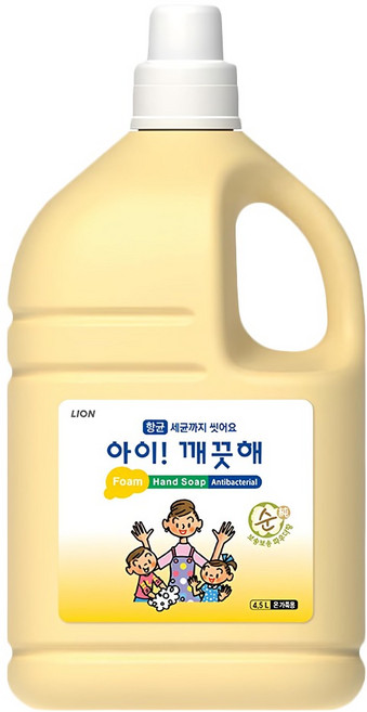 LION 獅王 趣淨 Ai! Kekute 泡泡洗手慕斯大容量補充瓶, 爽身粉香, 4.5L, 1桶