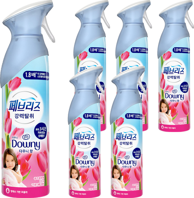 페브리즈 에어 다우니향 탈취제 본품, 165g, 6개